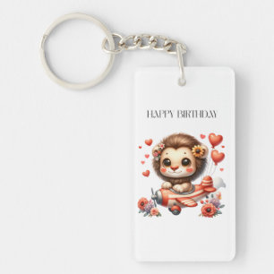 Lion Pilot Birthday Key Ring