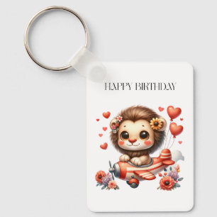 Lion Pilot Birthday Key Ring