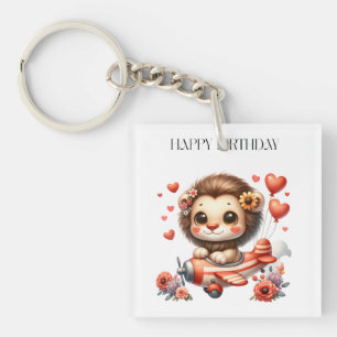 Lion Pilot Birthday Key Ring