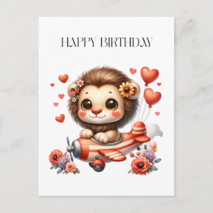 Lion Pilot Birthday Postcard