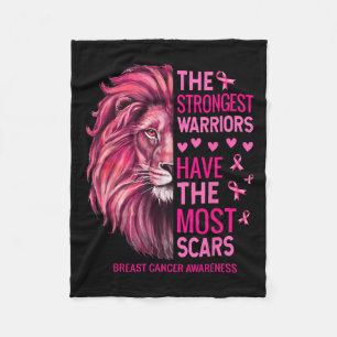 Lion Pink Funny Breast Cancer Awareness Survivor W Fleece Blanket