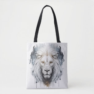 Lion Portrait Animal Painting Wildlife Outdoors  Tote Bag