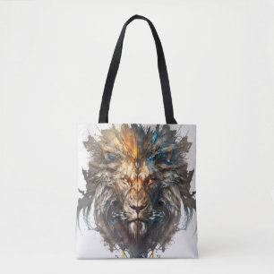 Lion Portrait Animal Painting Wildlife Outdoors Tote Bag