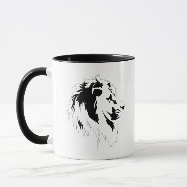 Lion Portrait (black)  Mug (Left)