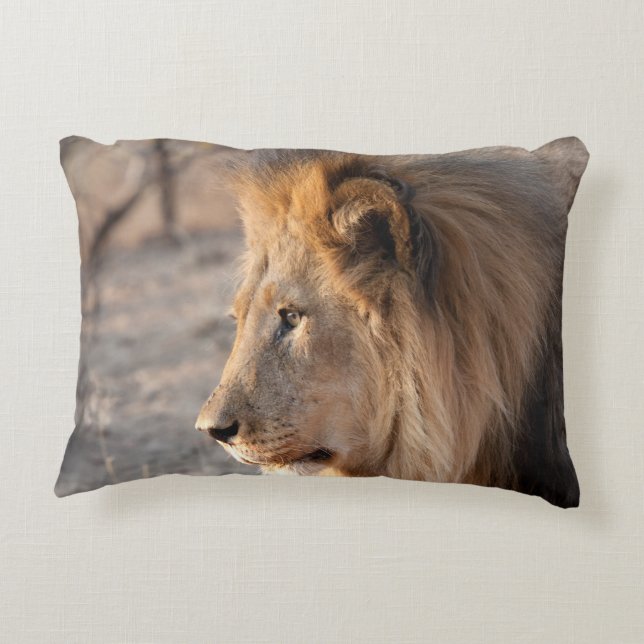 Lion Portrait Decorative Cushion (Back)