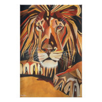 Lion Portrait In Geometric Art Style