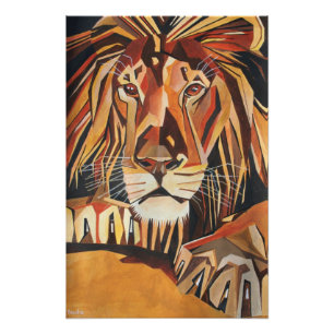 Lion Portrait In Geometric Art Style Photo Print