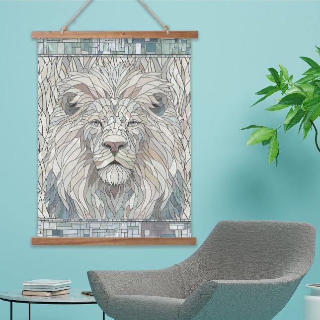 Lion Portrait Mosaic Art  Hanging Tapestry (Creator Uploaded)