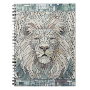 Lion Portrait Mosaic Art Notebook