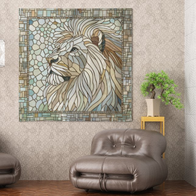 Lion Portrait Mosaic Art  Tapestry (Creator Uploaded)