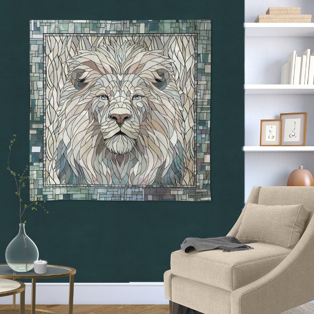 Lion Portrait Mosaic Art  Tapestry (Creator Uploaded)