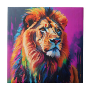 Lion Portrait Painting Art Ceramic Tile