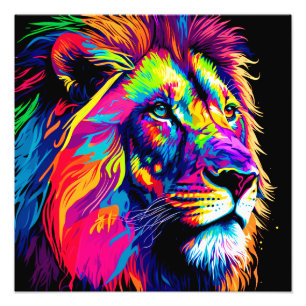 Lion Portrait Painting Photo Print
