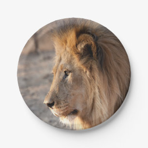 Lion Portrait Paper Plate