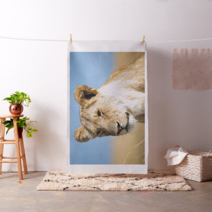 lion portrait photo fabric