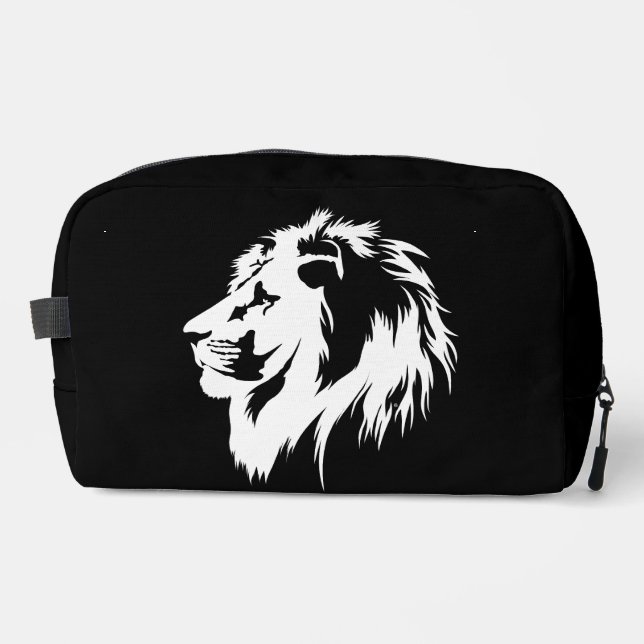 Lion Portrait (white) Dopp Kit (Front)