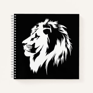 Lion Portrait (white) Notebook