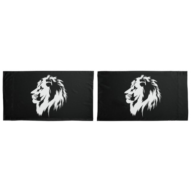 Lion Portrait (white) Pillowcase (Front-Set)