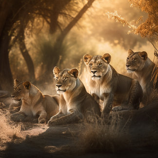 Lion Pride Resting in the Shade Jigsaw Puzzle