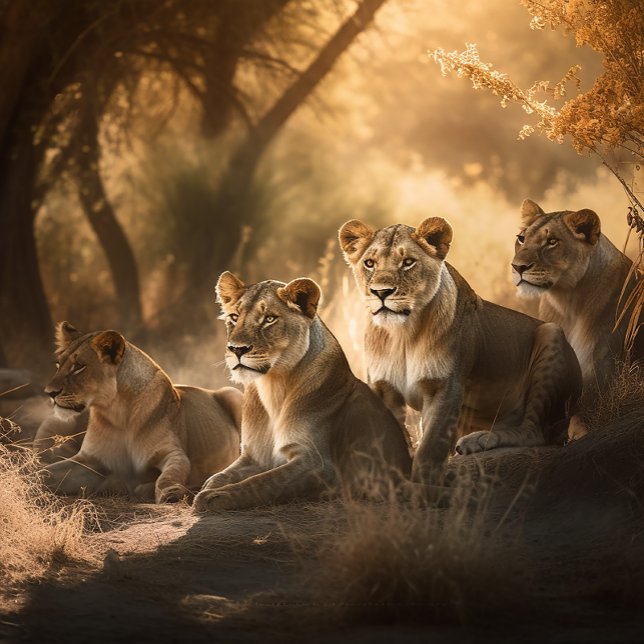 Lion Pride Resting in the Shade Jigsaw Puzzle (Creator Uploaded)