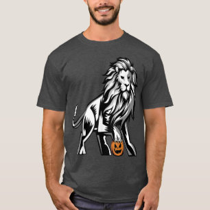 Lion Pumpkin Lazy Halloween Costume Cool Zoo Anima T-Shirt