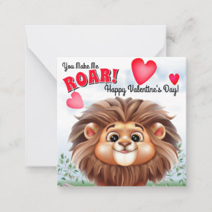 Lion Pun Kids Classroom Valentine Card