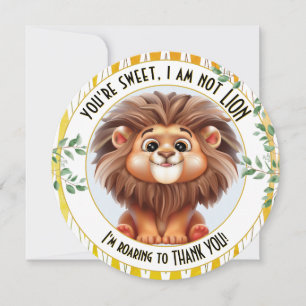 Lion Pun Safari Thank You Card