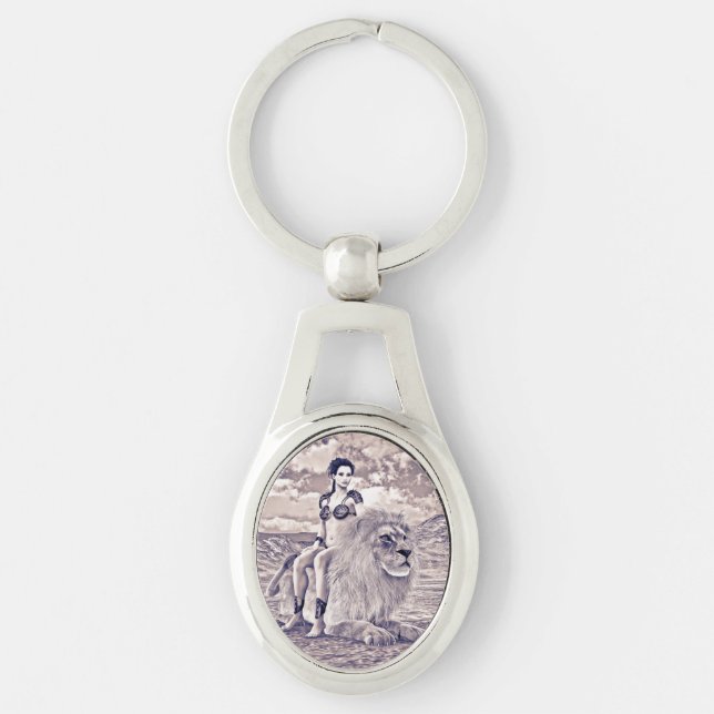 Lion Queen Fantasy Key Ring (Front)