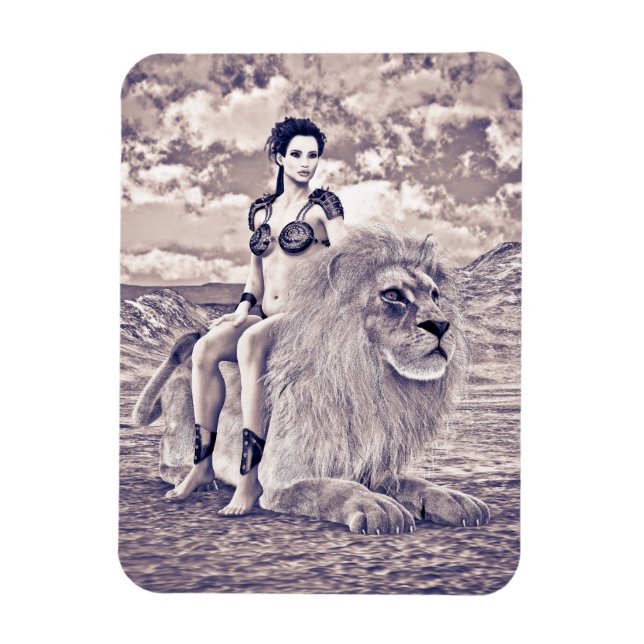 Lion Queen Fantasy Magnet (Vertical)