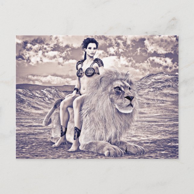 Lion Queen Fantasy Postcard (Front)