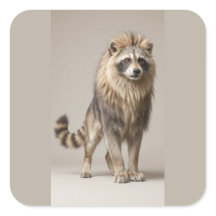 Lion Racoon Portrait – Curious Woodland Character
