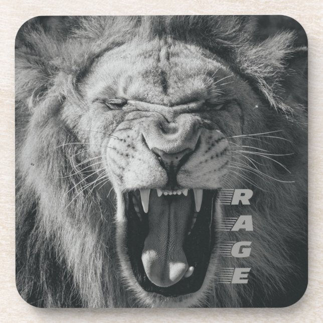 Lion Rage Black and White Roar Coaster (Front)