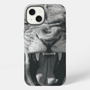 Lion Rage Black and White Roar iPhone 13 Case