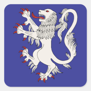 Lion Rampant Argent Square Sticker