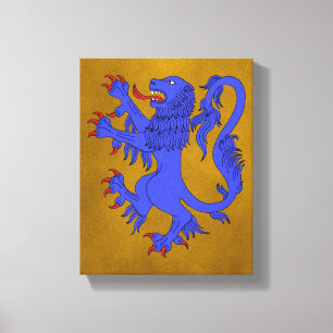 Lion Rampant Azure Canvas Print