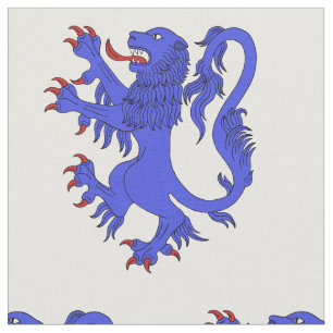 Lion Rampant Azure Fabric