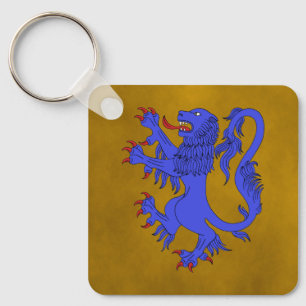 Lion Rampant Azure Key Ring