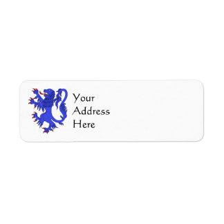 Lion Rampant Azure Label Return Address Label