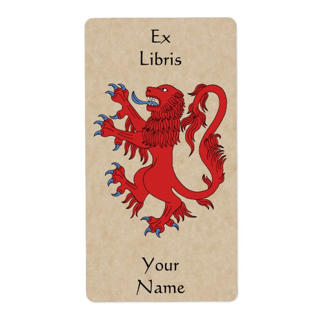 Lion Rampant Gules Bookplate (Front)