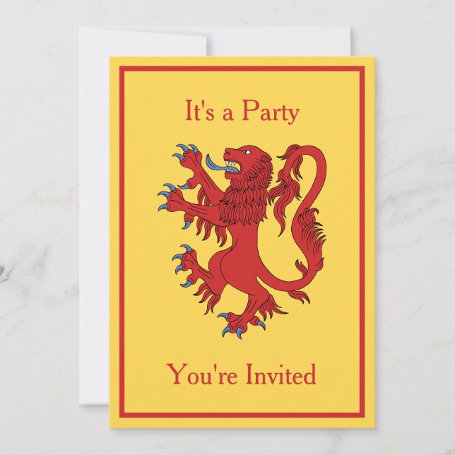 Lion Rampant Gules Invitation (Front)