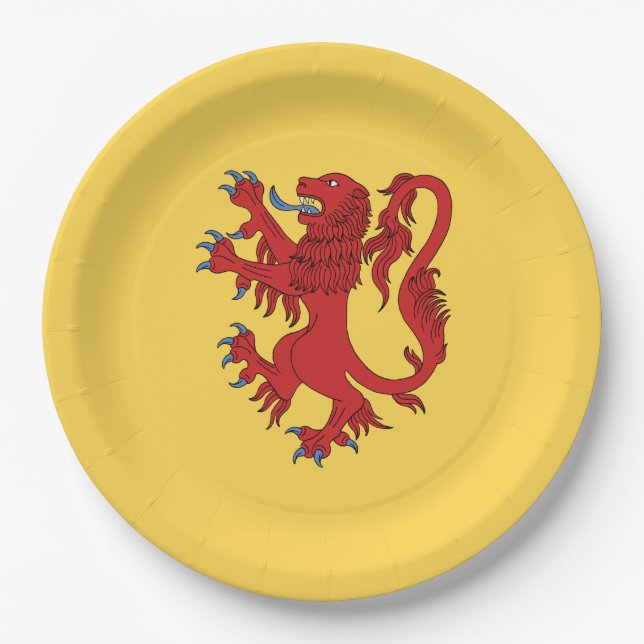 Lion Rampant Gules Paper Plate (Front)