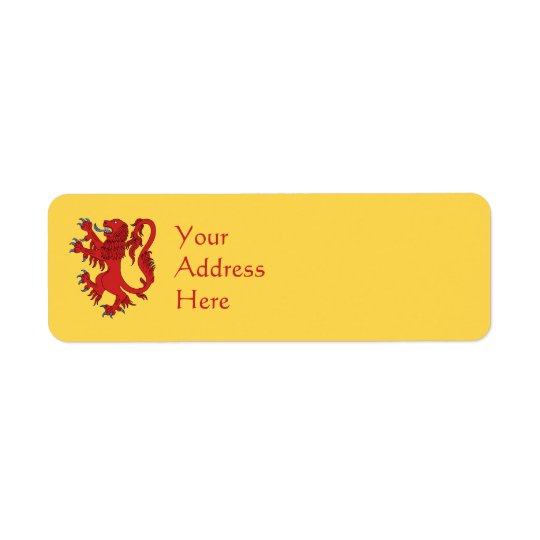 Lion Rampant Gules Return Address Label