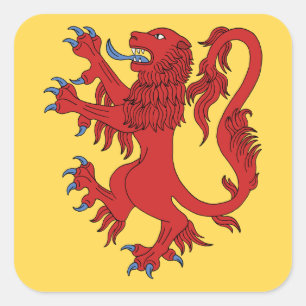 Lion Rampant Gules Square Sticker