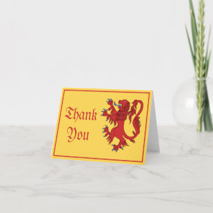 Lion Rampant Gules Thank You Card