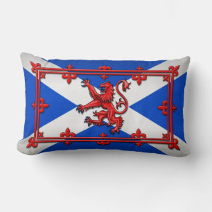 Lion Rampant On Scottish Flag Lumbar Cushion