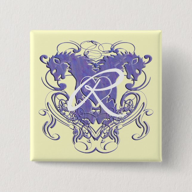 Lion Rampant Renaissance Wedding 15 Cm Square Badge (Front)