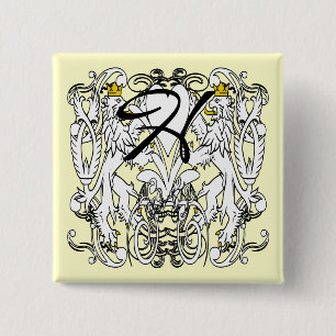 Lion Rampant Renaissance Wedding 15 Cm Square Badge