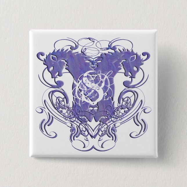 Lion Rampant Renaissance Wedding 15 Cm Square Badge (Front)