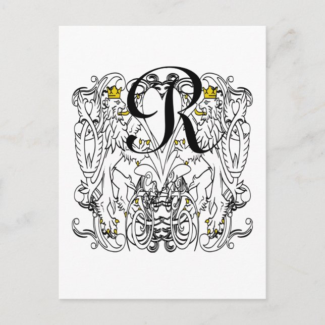 Lion Rampant Renaissance Wedding Postcard (Front)