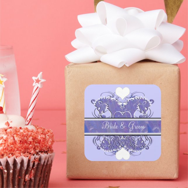 Lion Rampant Renaissance Wedding Square Sticker (Party)